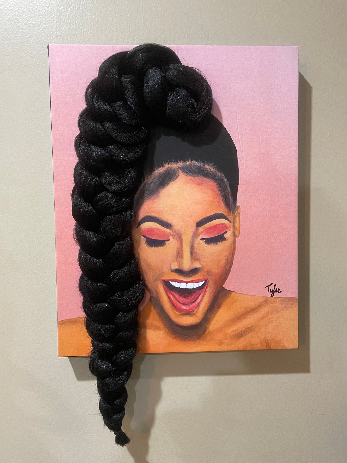 Joyful II- 3D Canvas Print (With Hair)
