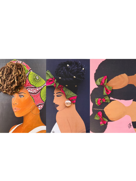 3 pc Bundle Summer | Bun Life | Sister Sister - 12X18 2D Paper Print (No Hair)